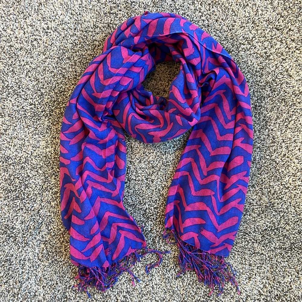 EUC Lily Pulitzer Murfee Scarf Hot Pink and Cobalt Blue OS